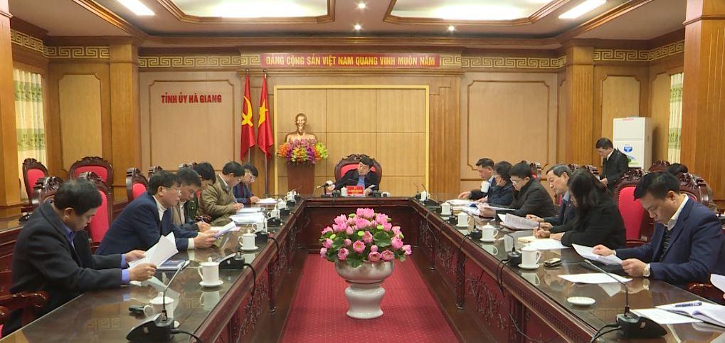 Họp đoàn công tác 198 BTV tỉnh ủy theo dõi TP Hà Giang