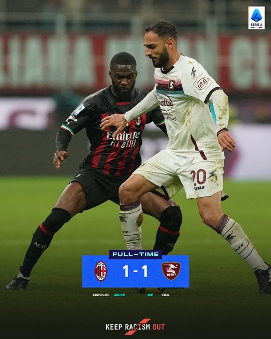 AC Milan chia điểm với Salernitana ngay trên sân nhà - Ảnh 1.