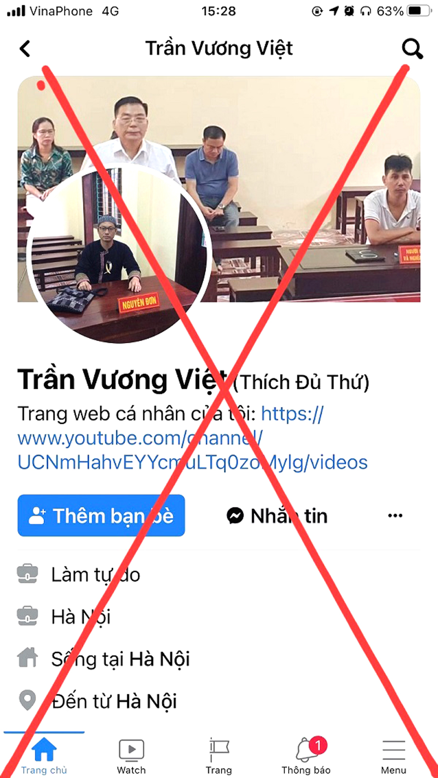 Facebook đăng tải nội dung xúc phạm các cơ quan chức năng.