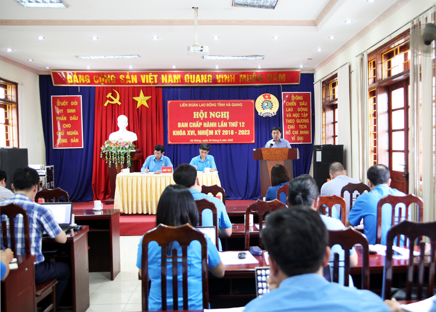 Phó Bí thư Tỉnh ủy Nguyễn Mạnh Dũng dự Hội nghị BCH Liên đoàn Lao động tỉnh lần thứ 12