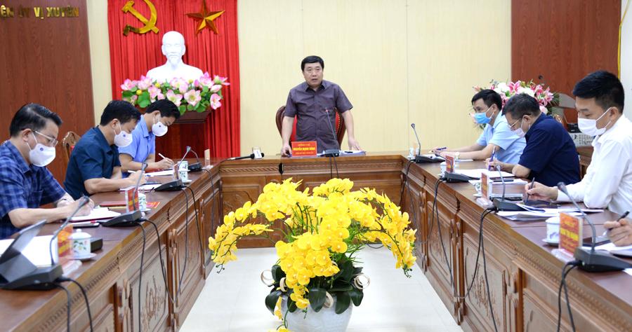 Đoàn công tác số 2 của BTV Tỉnh ủy làm việc với BTV Huyện ủy Vị Xuyên
