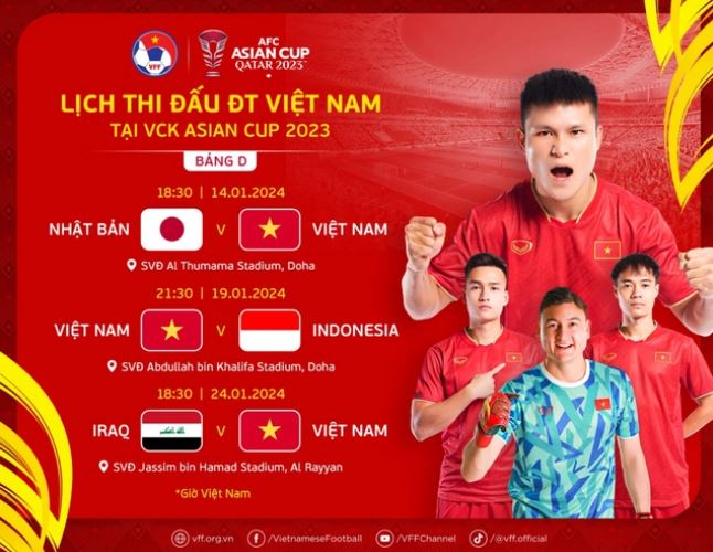 VTV trực tiếp toàn bộ các trận đấu tại VCK Asian Cup 2023