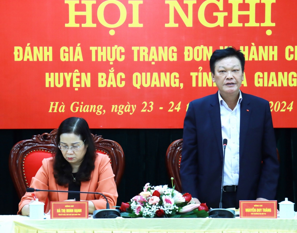 Bộ Nội vụ đánh giá thực trạng đơn vị hành chính tại huyện Bắc Quang