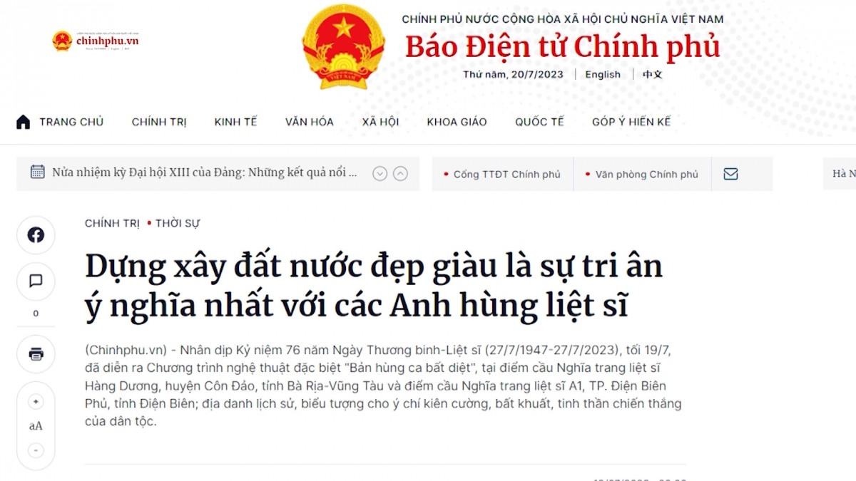 Báo chí 24h - Ngày 20/7/2023