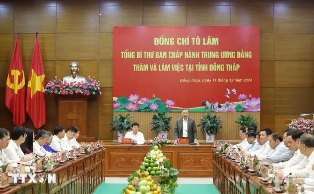 Tổng Bí thư Tô Lâm: Xây dựng tỉnh Đồng Tháp phát triển trong nhóm dẫn đầu vùng Đồng bằng sông Cửu Long