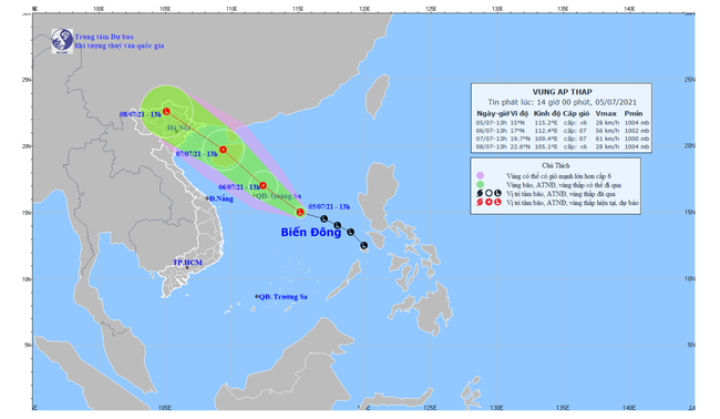 Chủ động ứng phó vùng áp thấp có thể mạnh lên thành áp thấp nhiệt đới